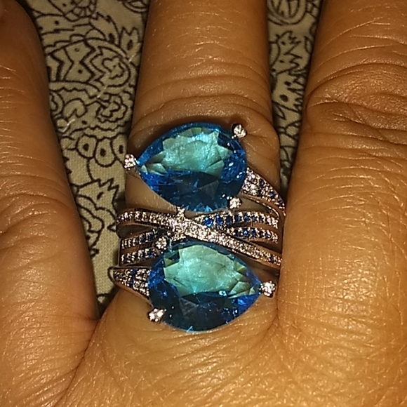 Luxurious!/AQUAMARINE RING SZE,7.🤗😍 - Picture 2 of 8